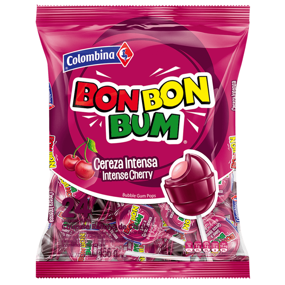 Chupete Bon Bon Bum Cereza 24 unid