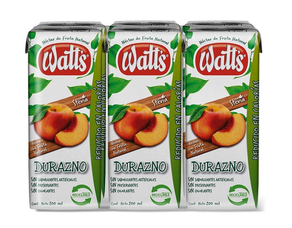 Jugo Watts Durazno 200cc 6unid