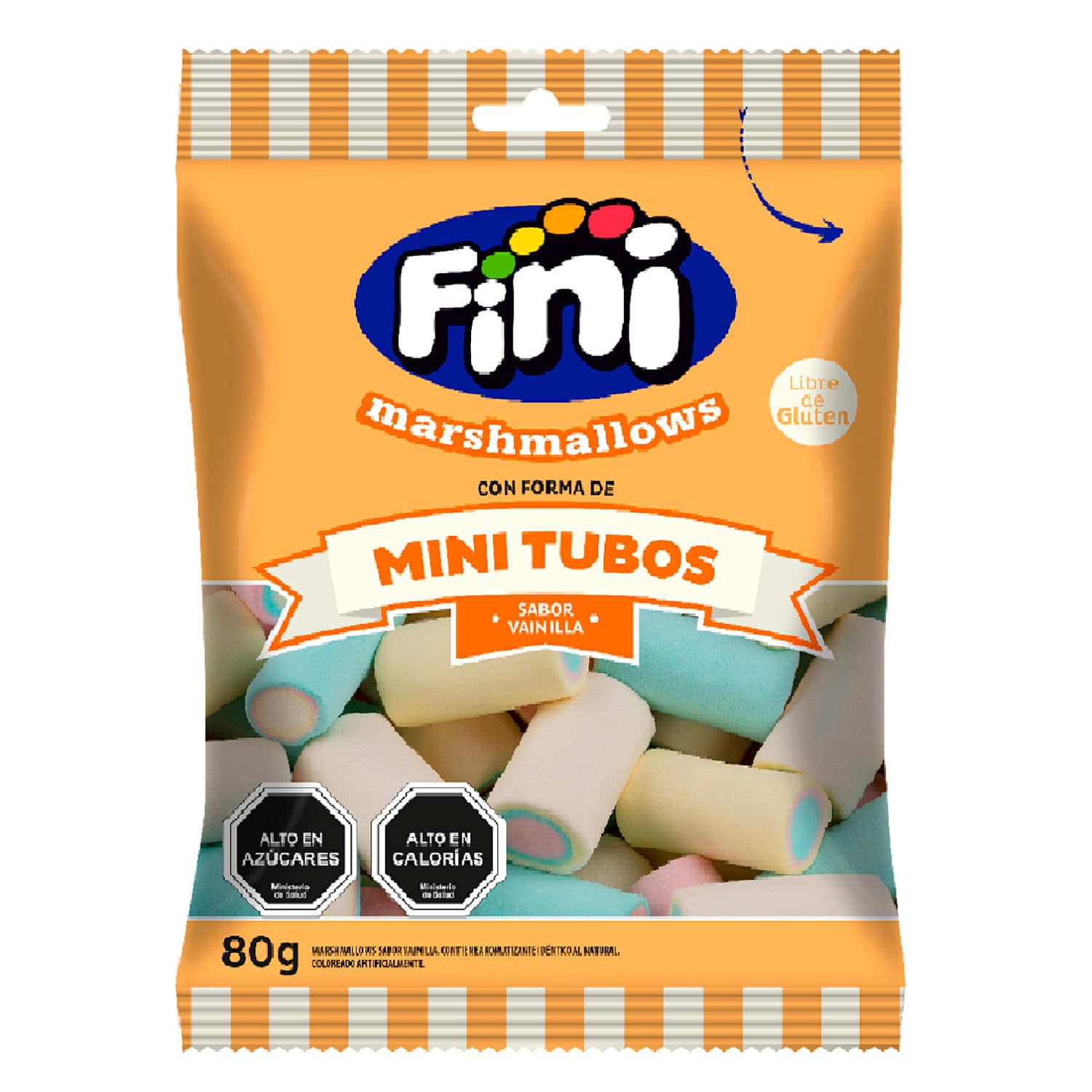 Fini Marshmallows Mini Tubos 80 Grs 12 Unid