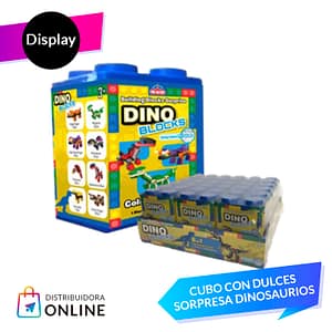 Cubo con dulces sorpresa Dinosaurios 9 unid