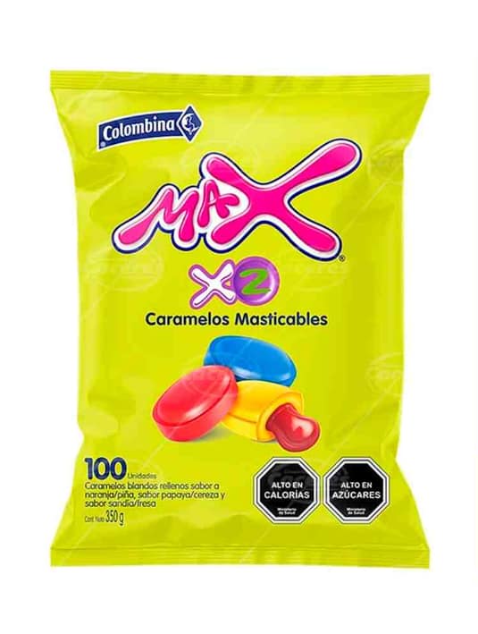 Caramelos Masticables Max X2 100 unid