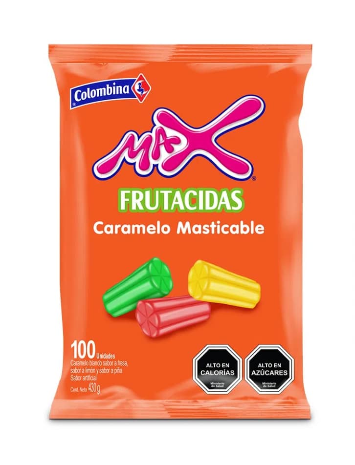 Caramelos Masticables Max Frutacidas 100 unid