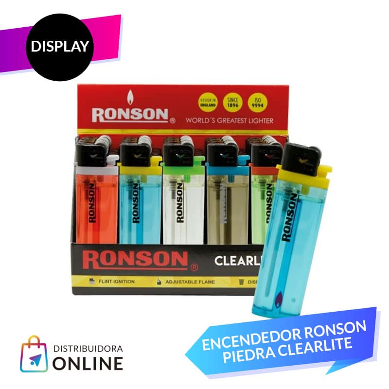 Encendedor Ronson Transparente Clearlite 20 Unid