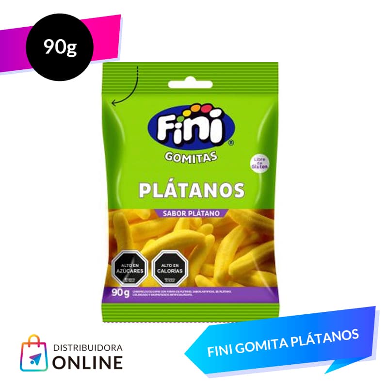 Fini Gomita Plátanos 90 Grs 12 Unid