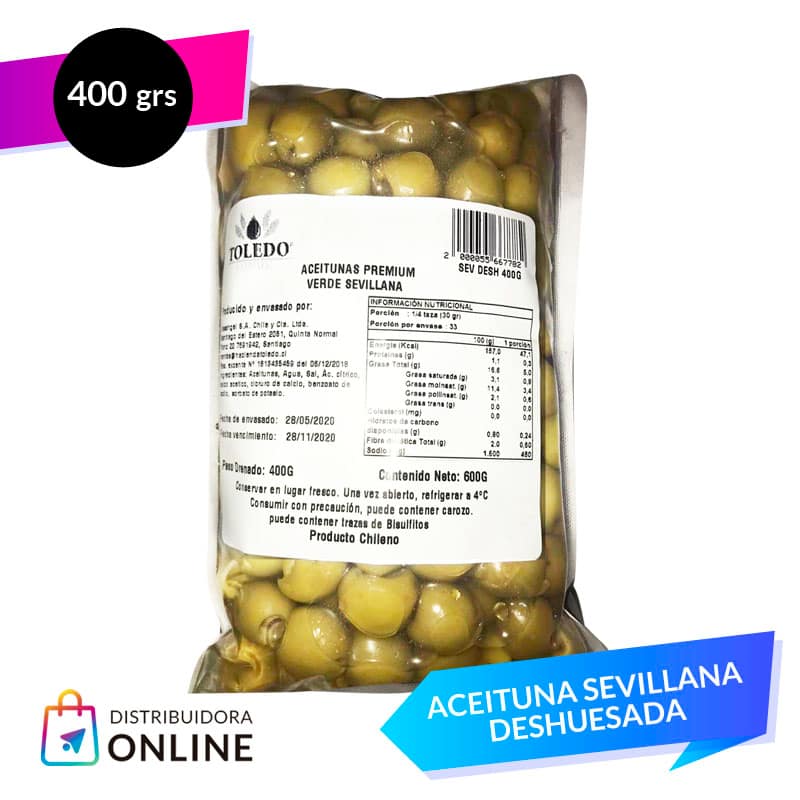 Aceituna Sevillana Deshuesada 400 Grs