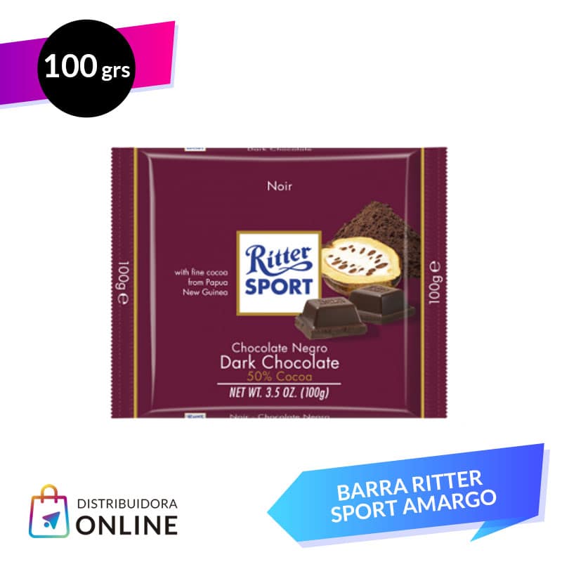 Chocolate Barra Ritter Sport Amargo 100grs
