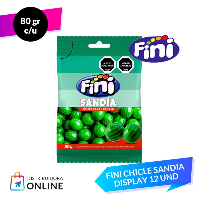 Fini Chicle Sandia 80 Grs 12 Unid
