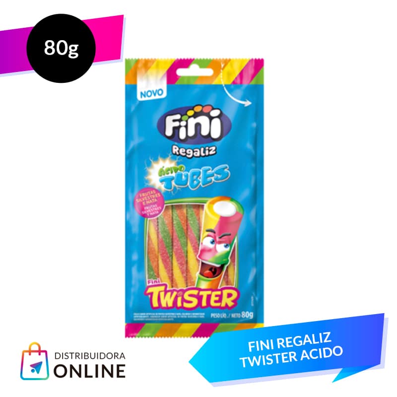 Fini Regaliz Twister Acido 80 Grs 12 Unid