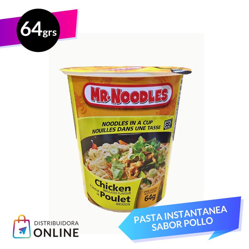 Mr Noodles Pasta Instantanea sabor Pollo 64 grs 12 Unid