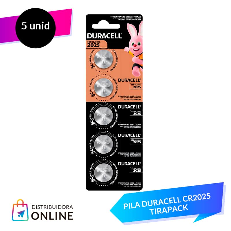 Pila Duracell CR2025 Tirapack 5 unid