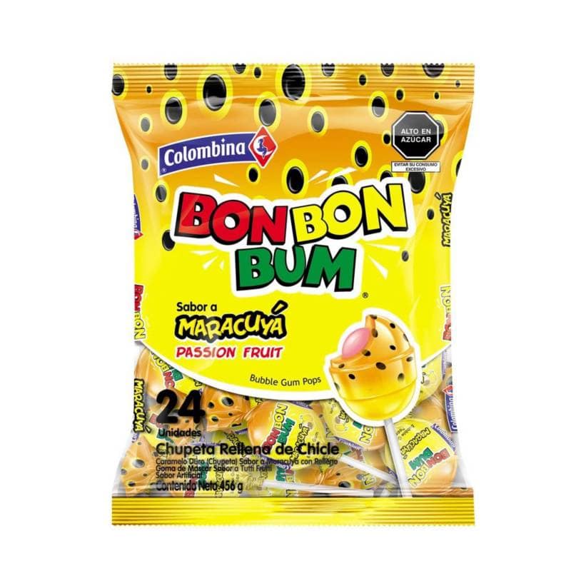 Chupete Bon Bon Bum Maracuya 24 unid