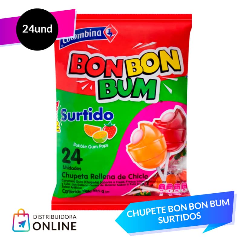 Chupete Bon Bon Bum Surtidos 24 unid