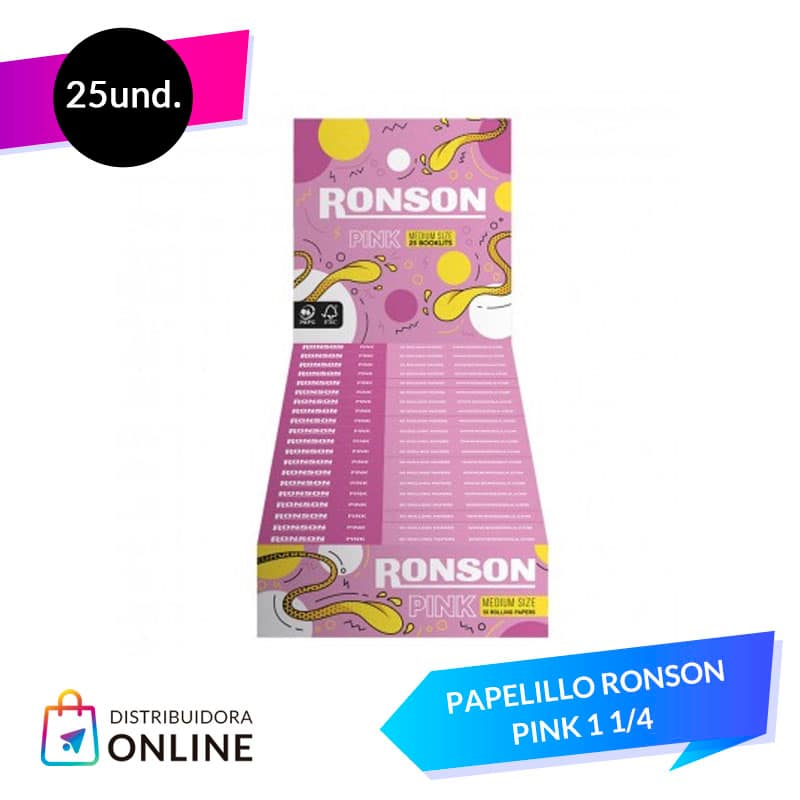 Papelillo Ronson Pink 1 1/4 25 Unidades