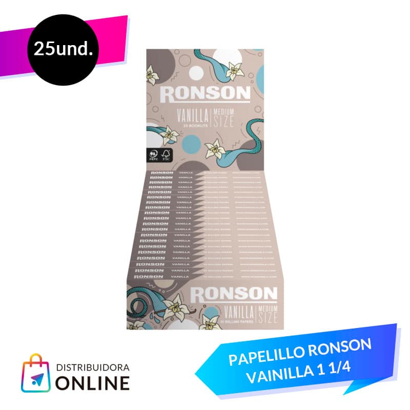 Papelillo Ronson Vainilla 1 1/4 25 Unidades