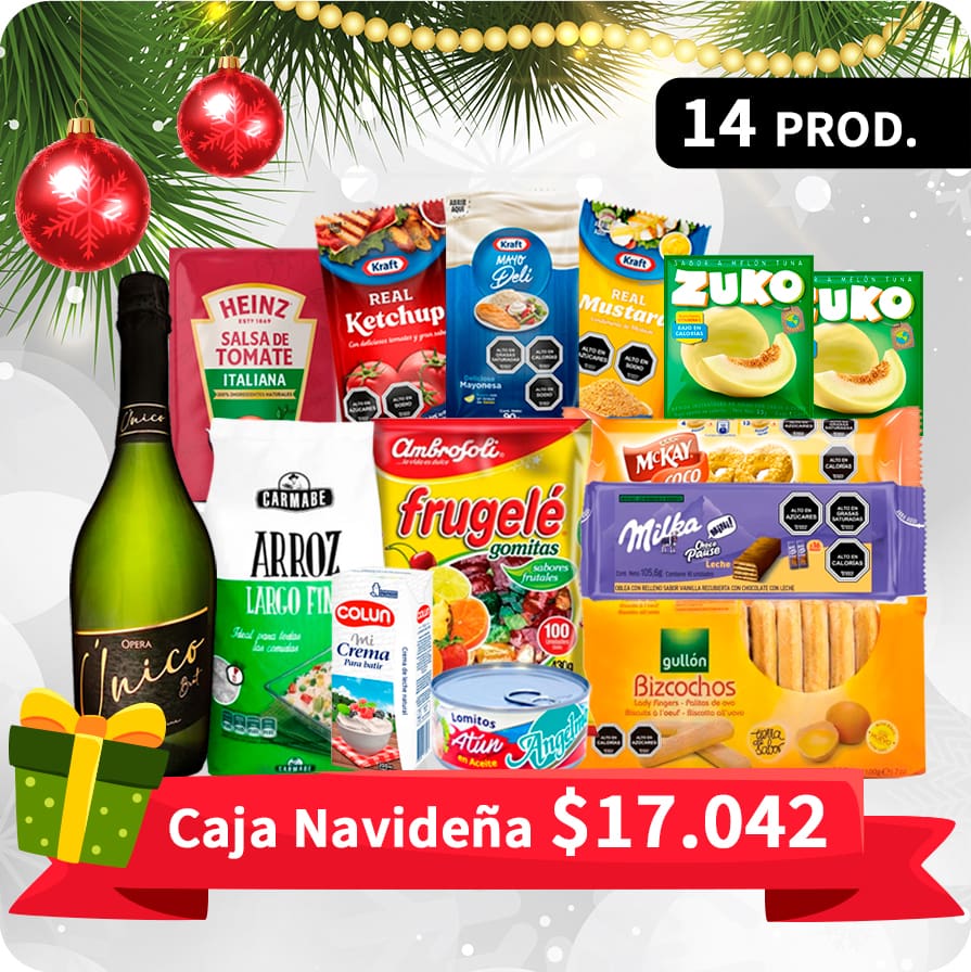 Box Caja Navideña - Canasta Navideña 14 Productos