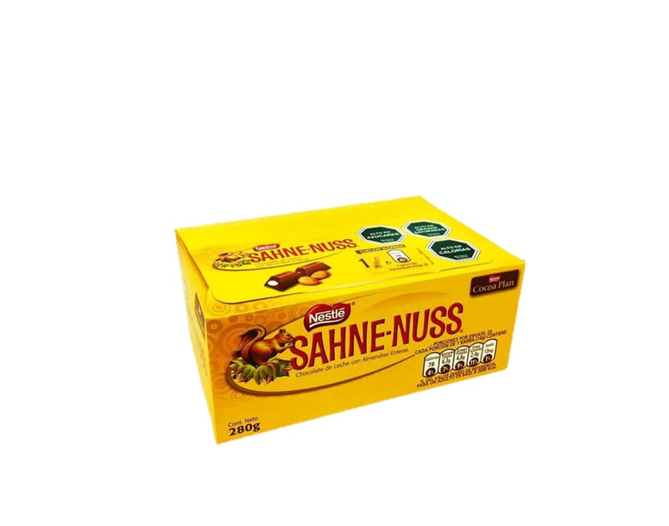 Sahne Nuss Chocolate con almendras 14 Grs 20 Unid