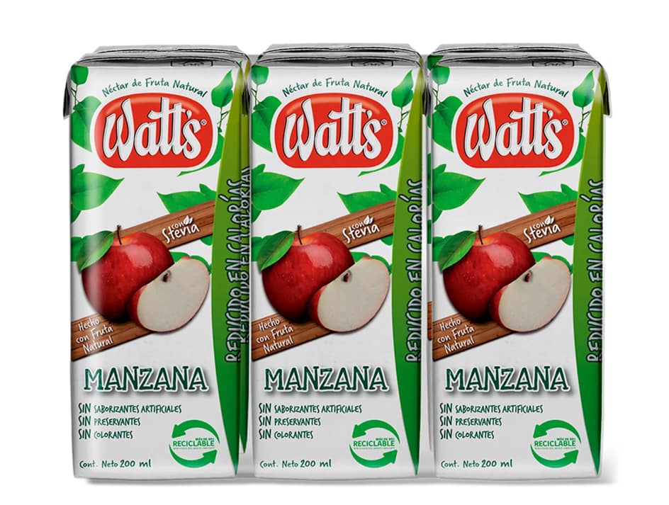 Jugo Watts Manzana 200cc 6unid